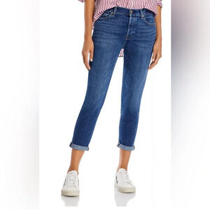 7 For All Mankind Josefina High Rise Cropped Boyfriend Jeans